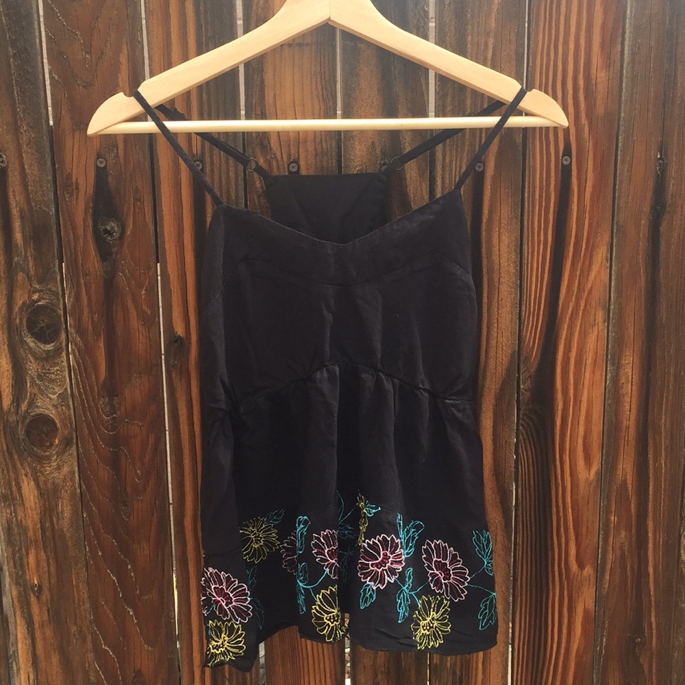 Black tank top with floral bottom